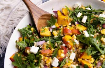 Summer time Peach Farro Salad